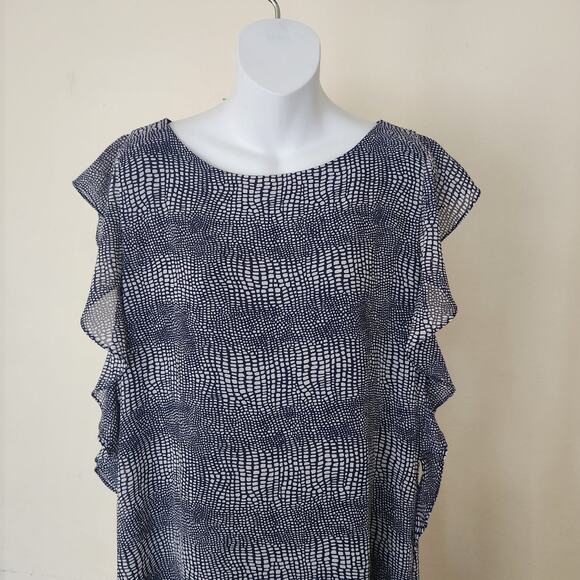 MICHAEL MICHAEL KORS Blue Zephyr Reptile Print Maxi Dress Size L - Picture 7 of 13